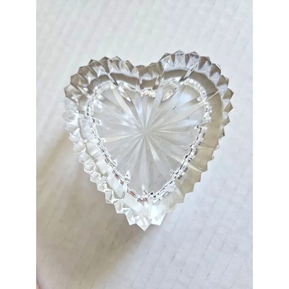 WATERFORD Heart Jewelry Trinket Lead Crystal Box with Chip 3